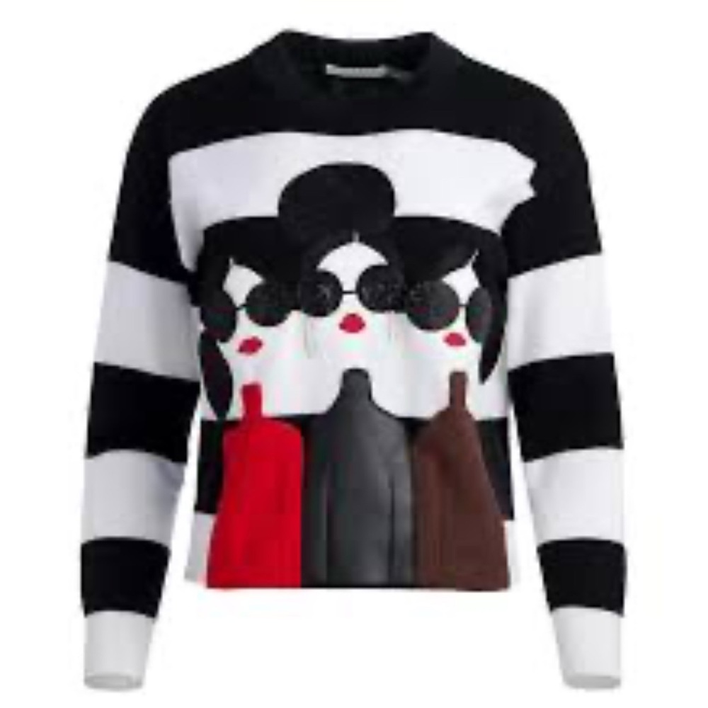 Alice + Olivia Women's Black and White Sweater